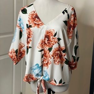 Flowy front tie blouse